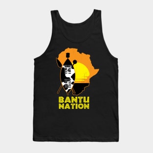 Bantu Nation Africa Zulu Shield Safari African Sunset Tank Top